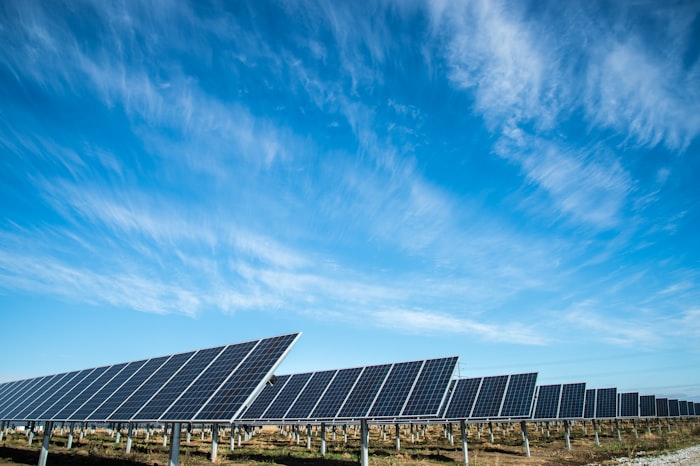 Solar panels in sunlight